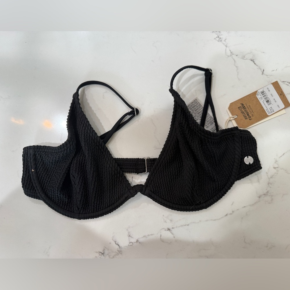 Black Textured Women's Billibong bikini top